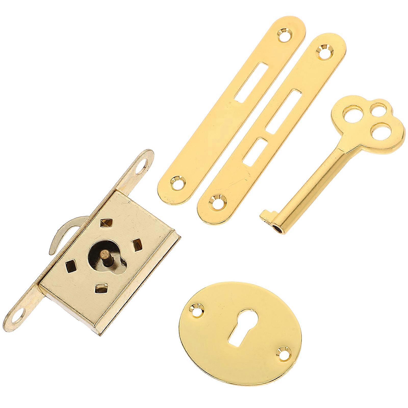 Golden Hidden Drawer Lock for Cabinet 1Set with Key Lock