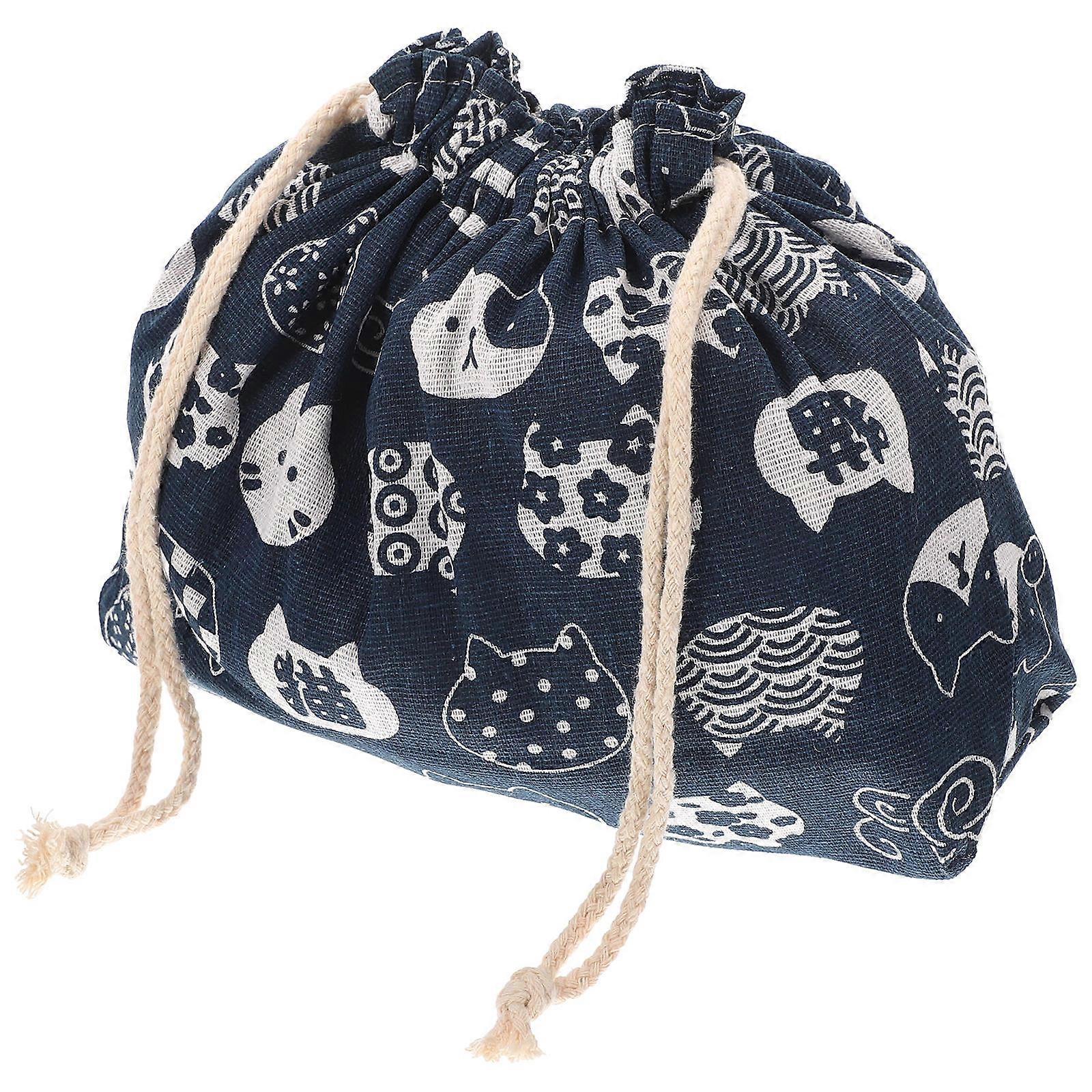 Drawstring Lunch Bag for Storage Use Portable Reusable Lunch Box Bag