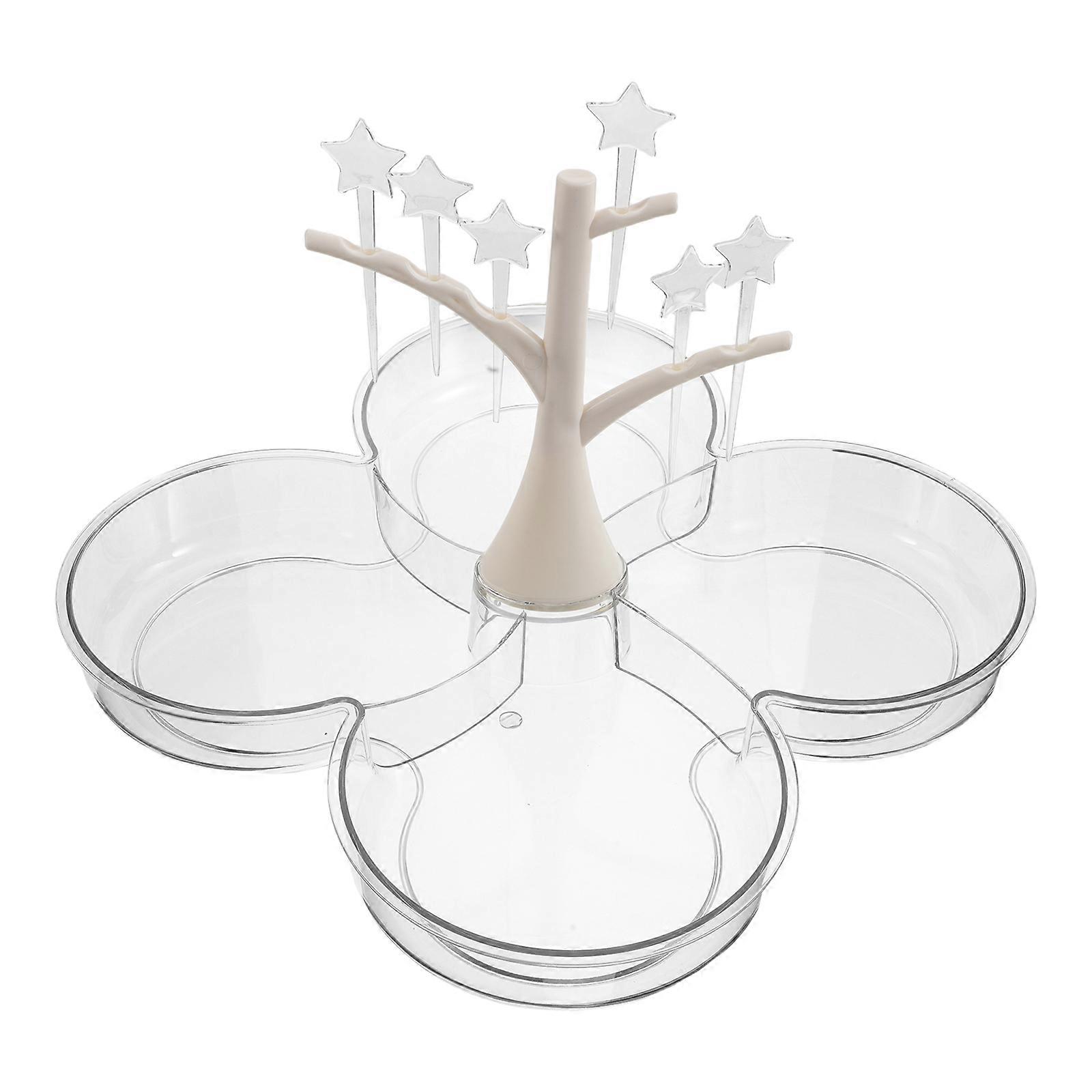 Reusable Plates Fruit Snack Plate for Storage 2Pcs Transparent Tray