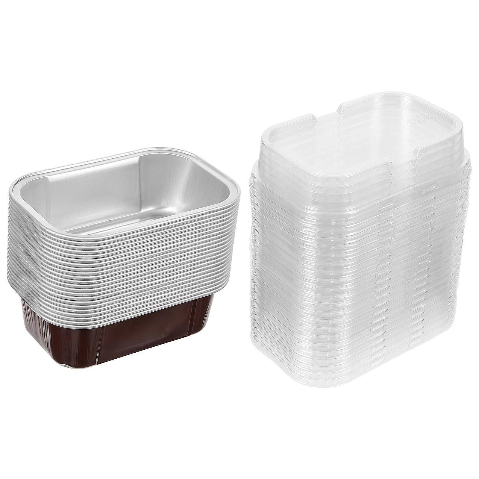 Aluminum Foil Holder Rectangular Cake Box Multi-functional Storage Container For On-the-go Use 4.3×2.9×1.3in 50Pcs