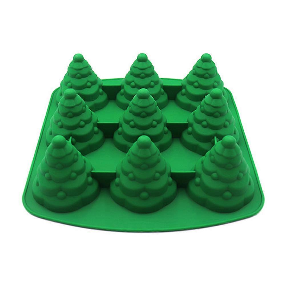 3D Christmas Tree Silicone Mould For DIY Enthusiasts In Green Suitable For Jelly Molding With Oven Safe Properties 1Pc