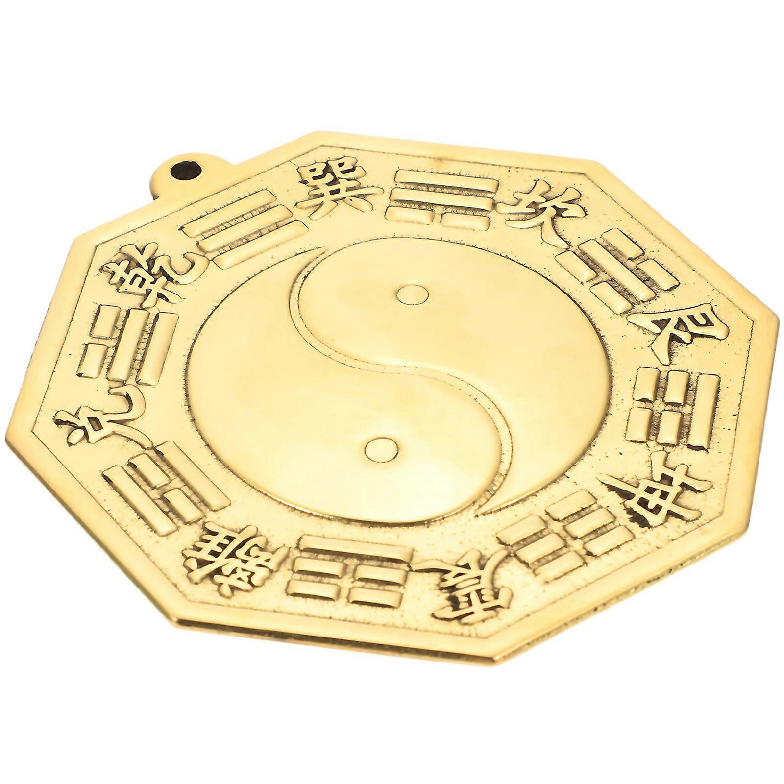 Golden Copper Eight Diagrams Mirror for Exorcism Ornament 4Pcs Set for Decor
