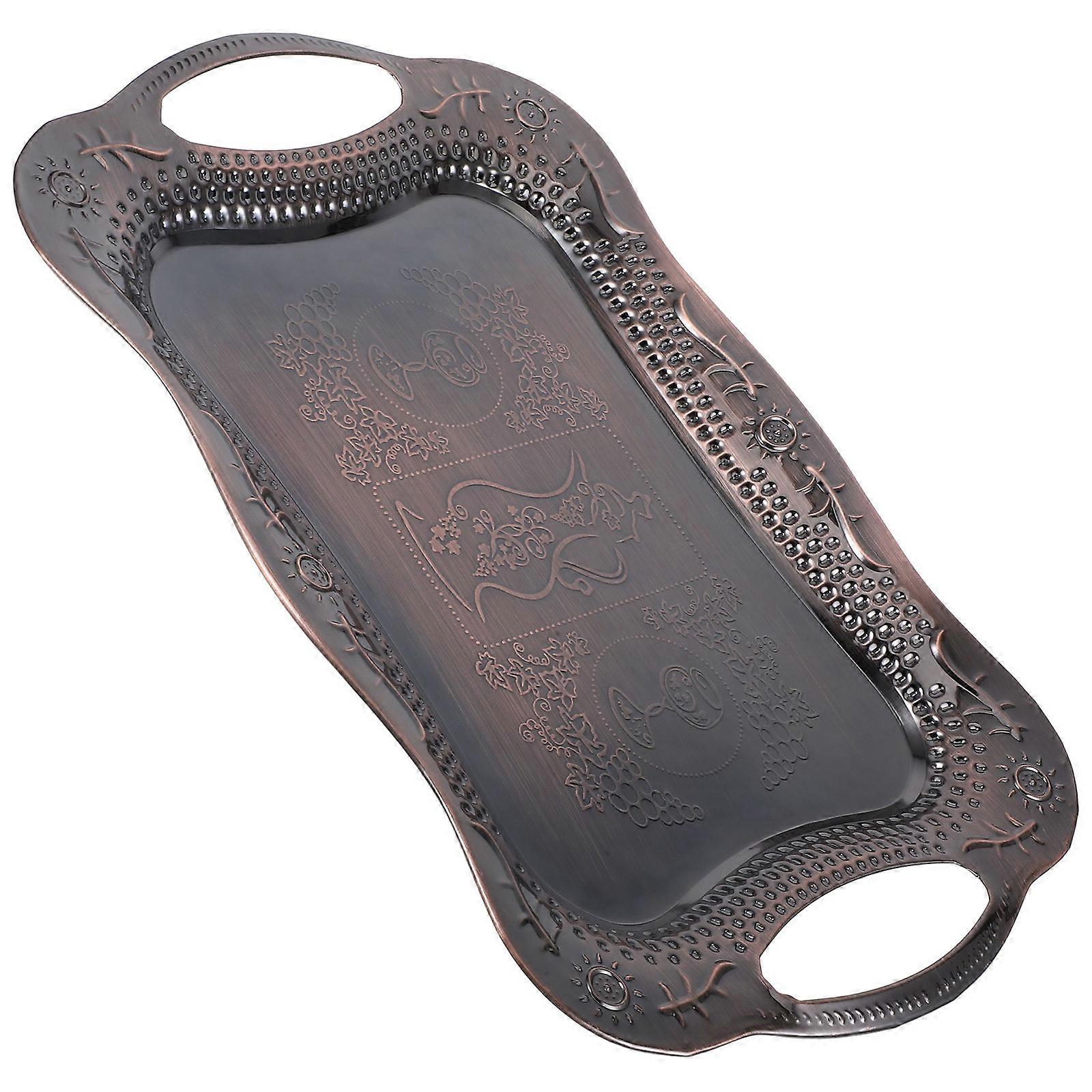 Stainless Steel Serving Tray for Serving with 2Pcs Rectangular Food Trays