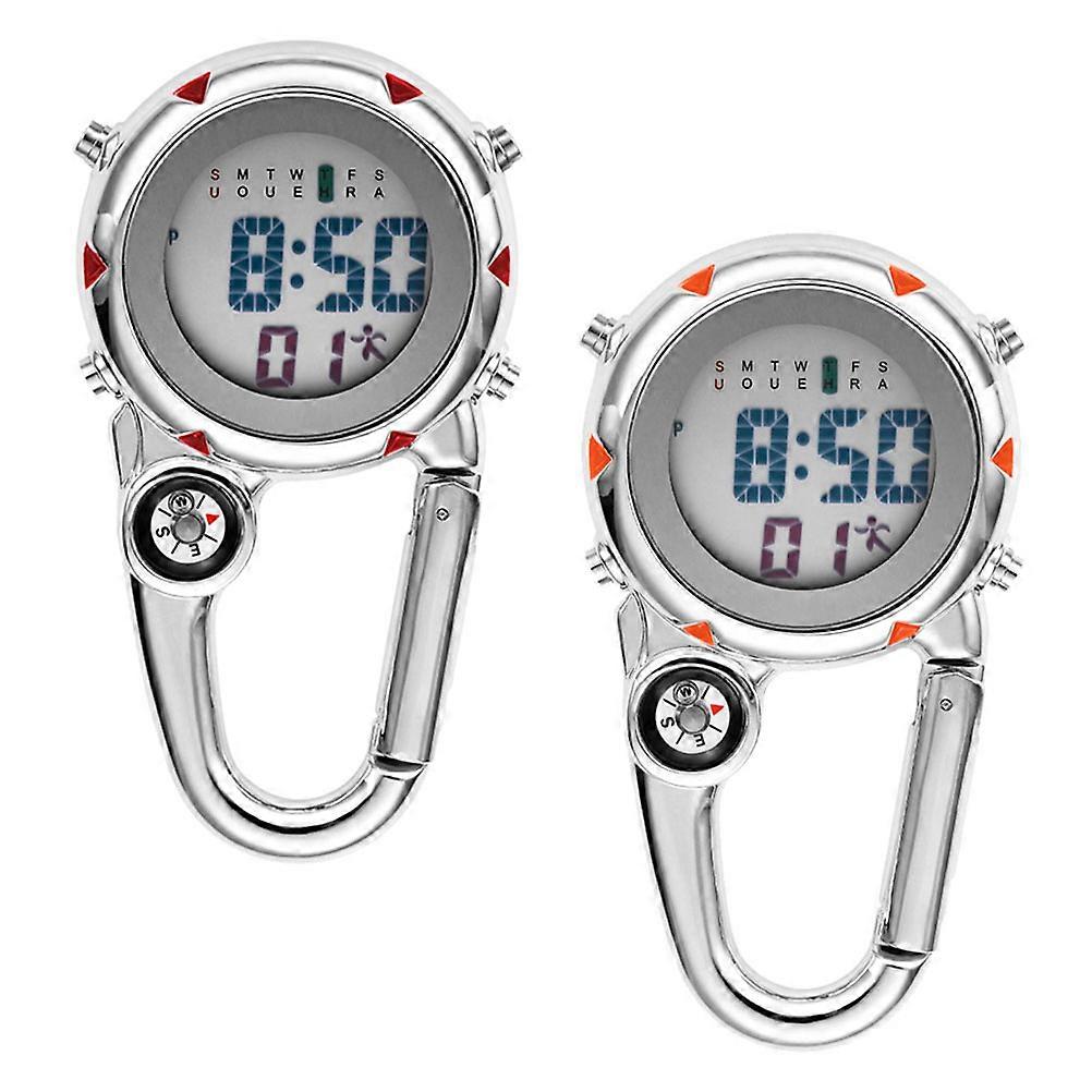 Buckle Watch Multi-Use Metal Watch for Climbing with Clip 2Pcs Set