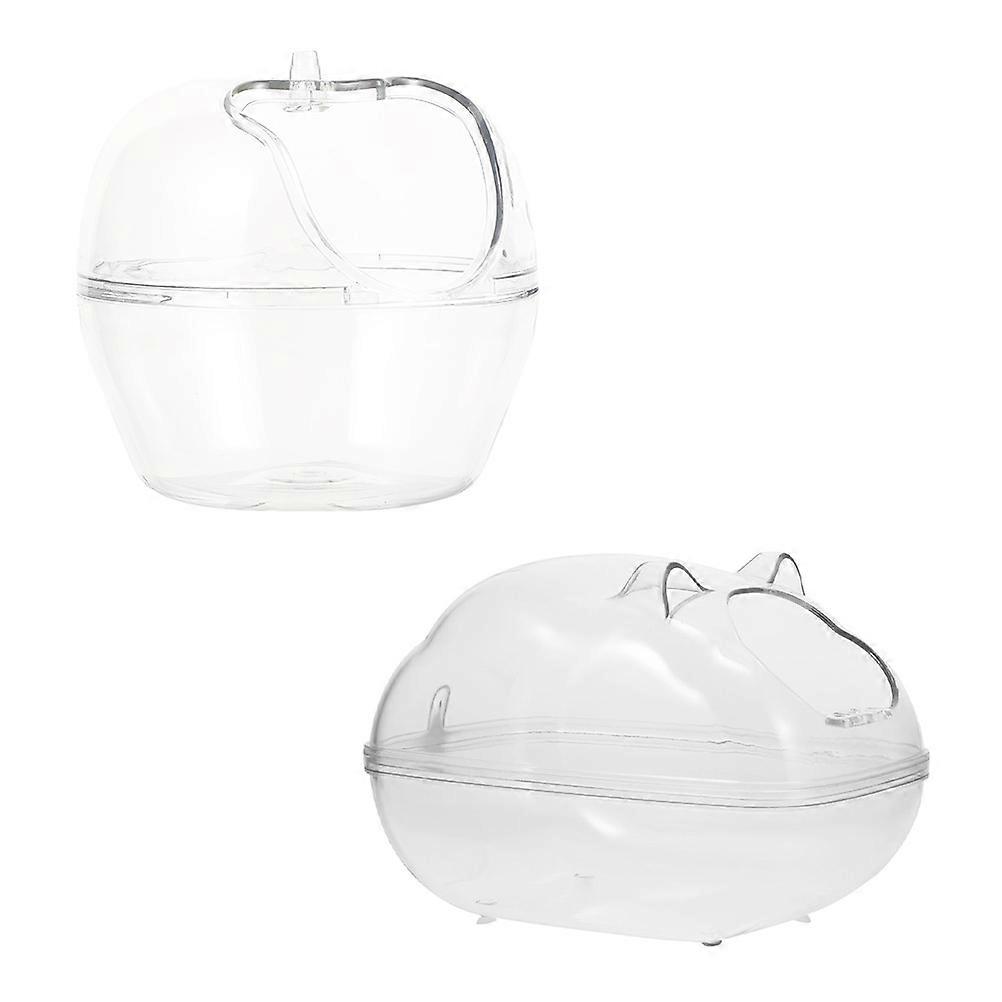 Plastic Hamster Bathtubs for Bathroom Use 4Pcs Transparent Small Pets