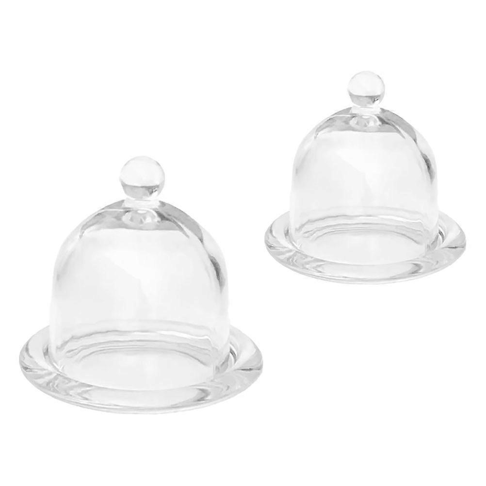 Dotxin Protective Cover for Cake Display 2Sets Glass Transparent Material