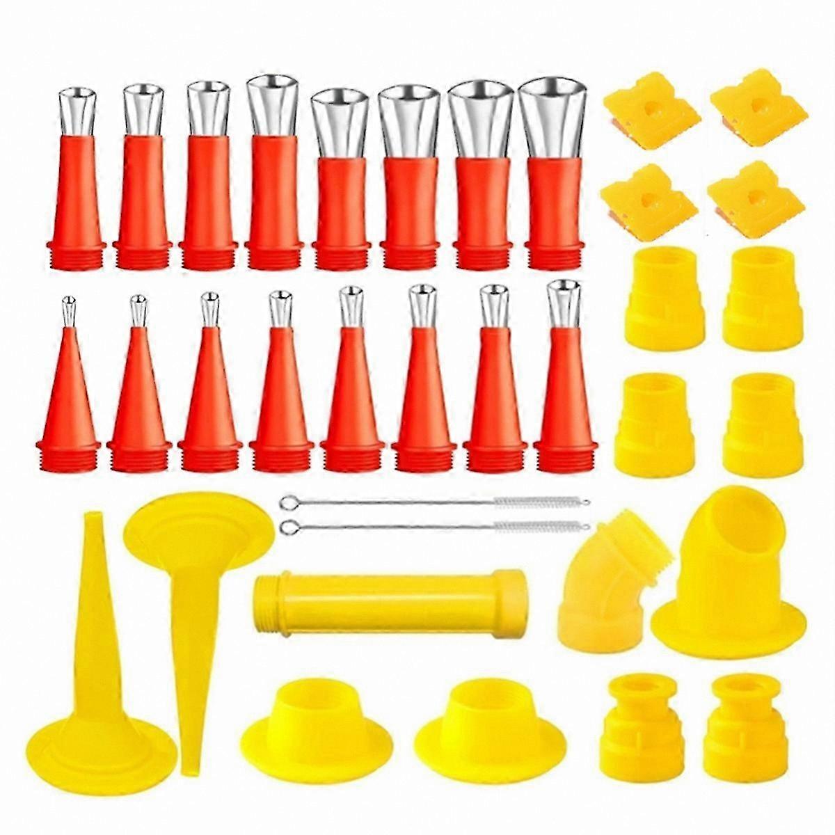 33-Piece Caulking Gun Kit, Universal Rubber Nozzle Tool Set