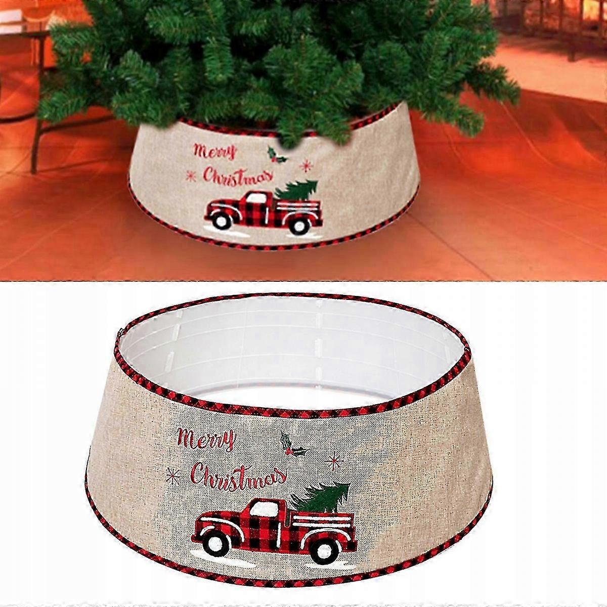 Christmas Tree Collar Home Decor Linen Round