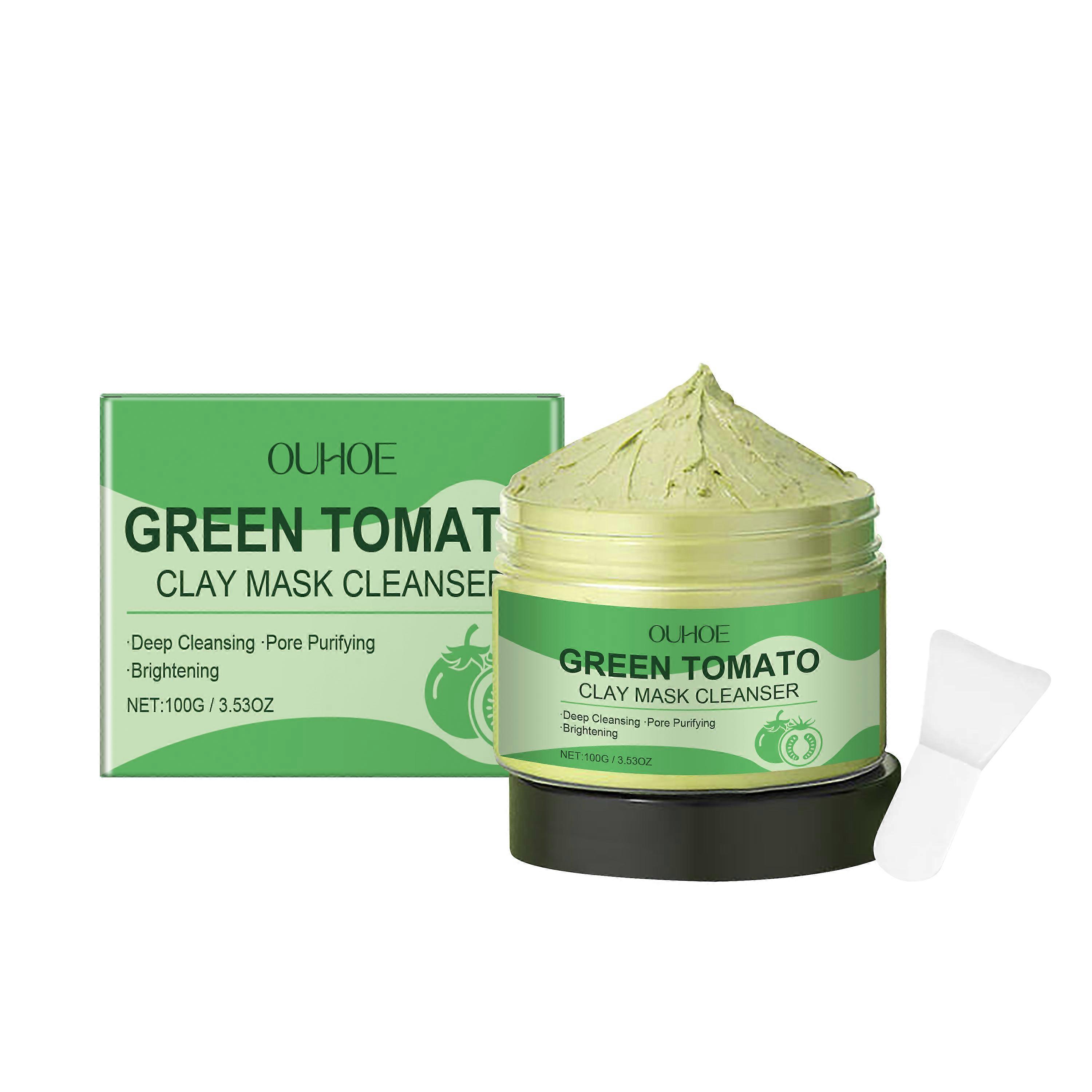 OUHOE Green Tomato Clean Clay, Film Hydrating, Firming, Cleansing And Purifying Pores Facial Skin Smear Clay Film