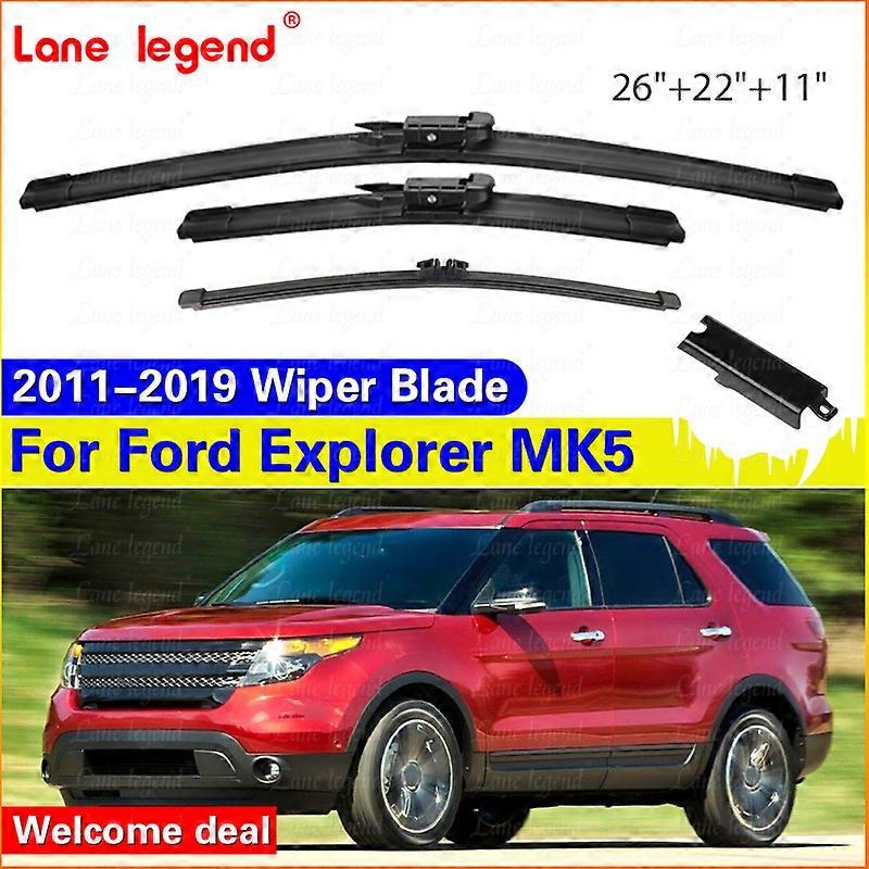 Applies to Car Windshield Windscreen Wiper Blades For Ford Explorer MK5 2011-2019 2018 2017 2016 2015 Front Rear Window Wiper 26"+22"+11"