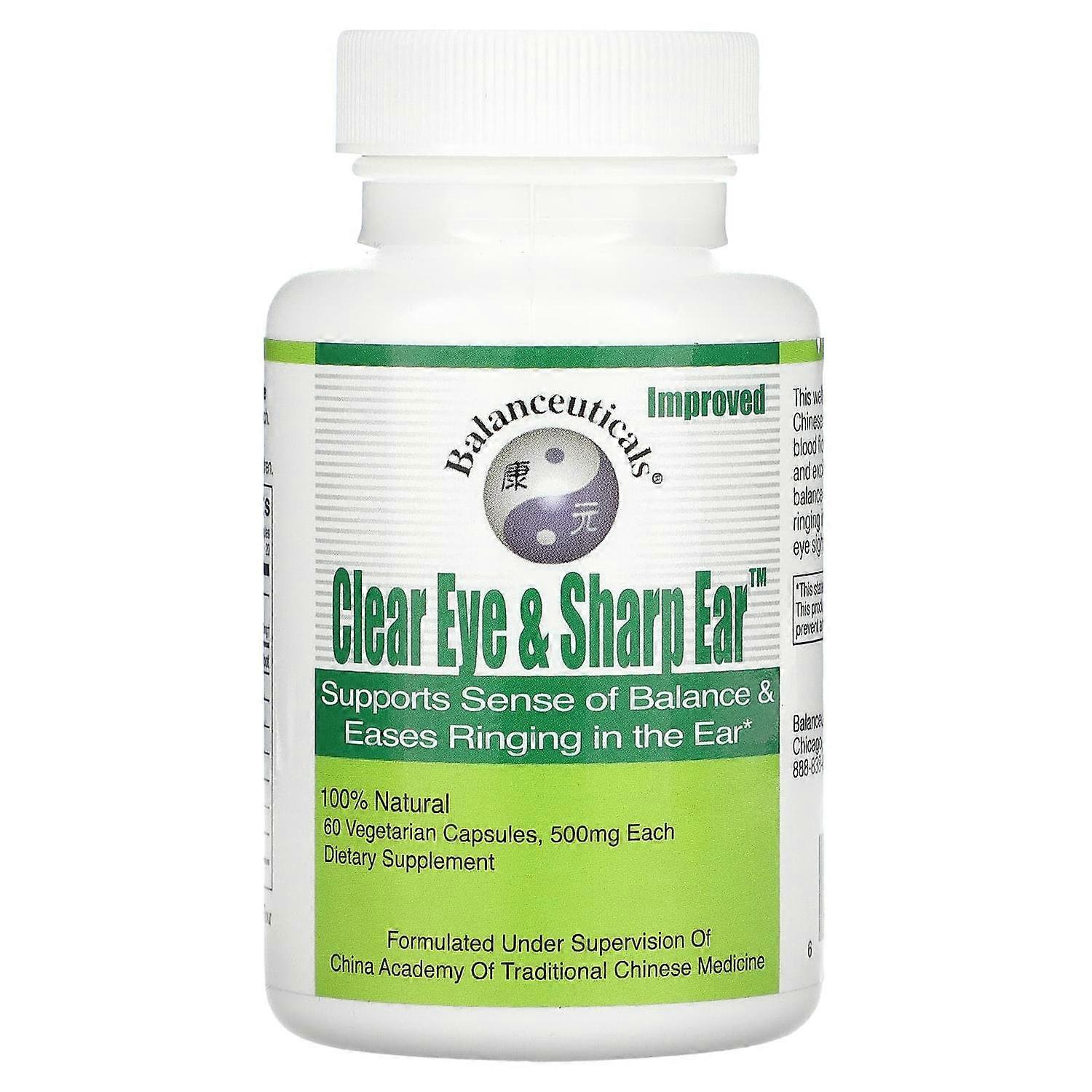 Balanceuticals, Clear Eye & Sharp Ear, 500 mg, 60 Vegetarian Capsules