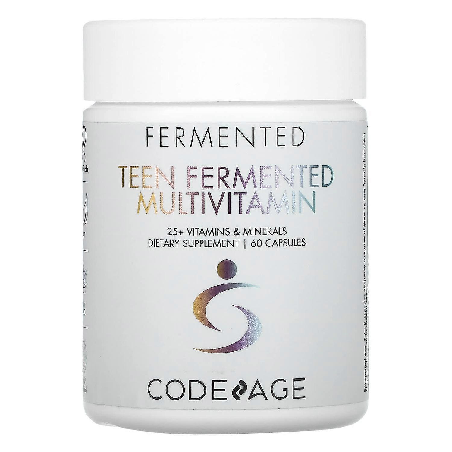 Codeage, Teen Fermented Multivitamin, 25 + Vitamins, Minerals, 60 Capsules