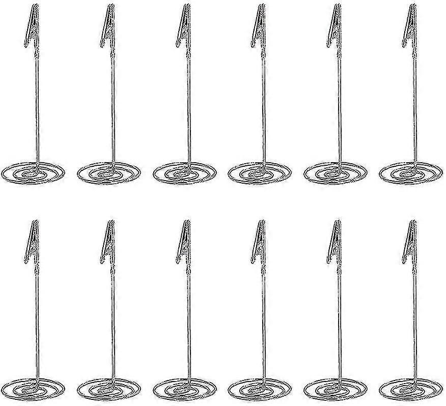 12pcsプレイスカードホルダーメモホルダークリップフォトホルダーテーブル番号ホルダー