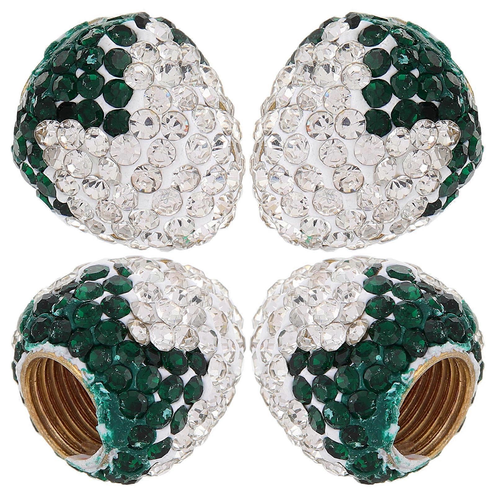 Copper Strawberry Car Valve Stem Caps for Automobile 20Pcs with Glamorous Rhinestones