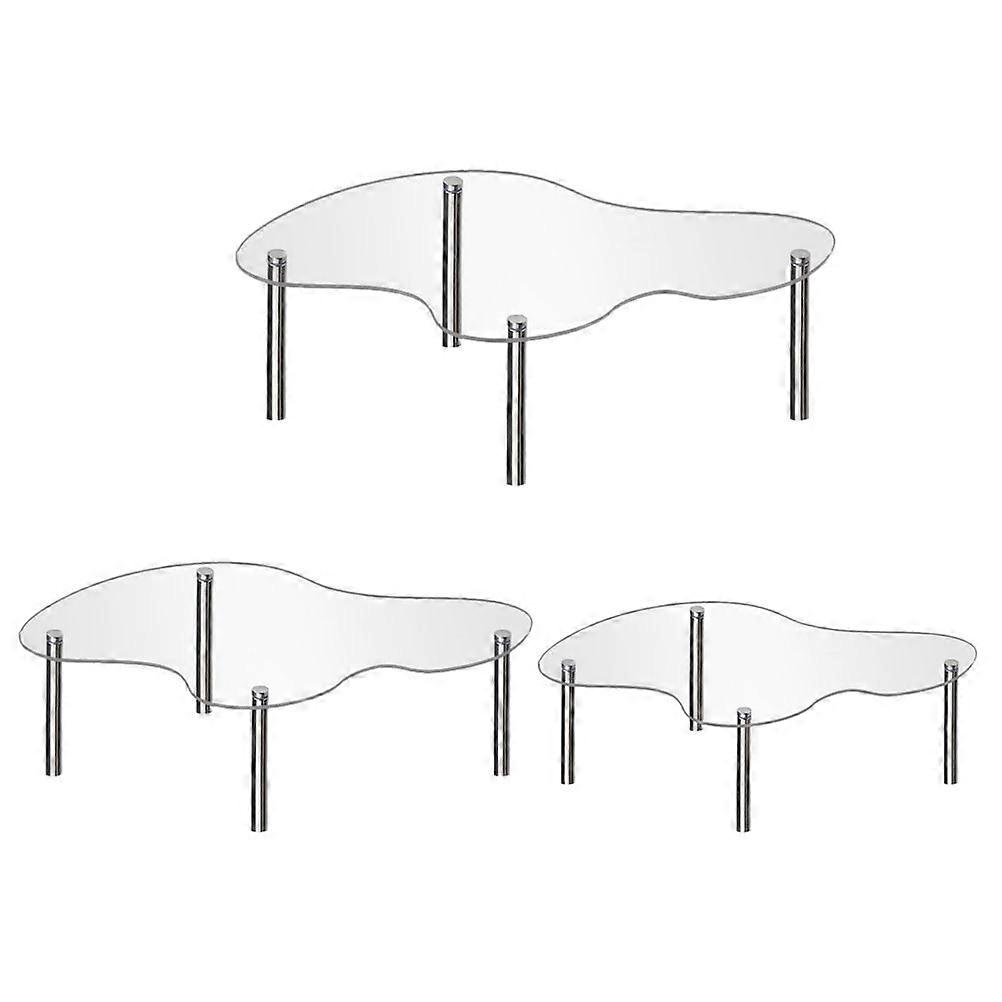 Transparent Cake Display Riser For Daily Decoration Clear Design Storage Holder 6-Pcs Size 30X17.2X7CM