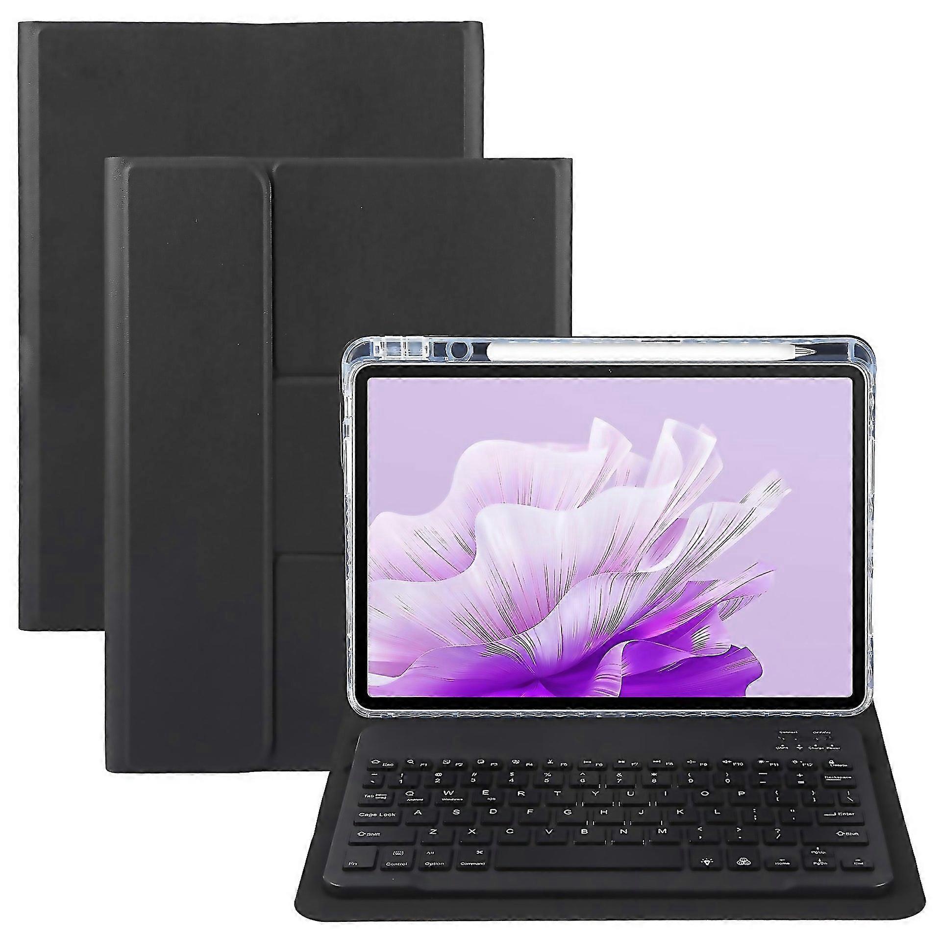 For Square Button Backlight Bluetooth Keyboard Rotatable Holder Leather