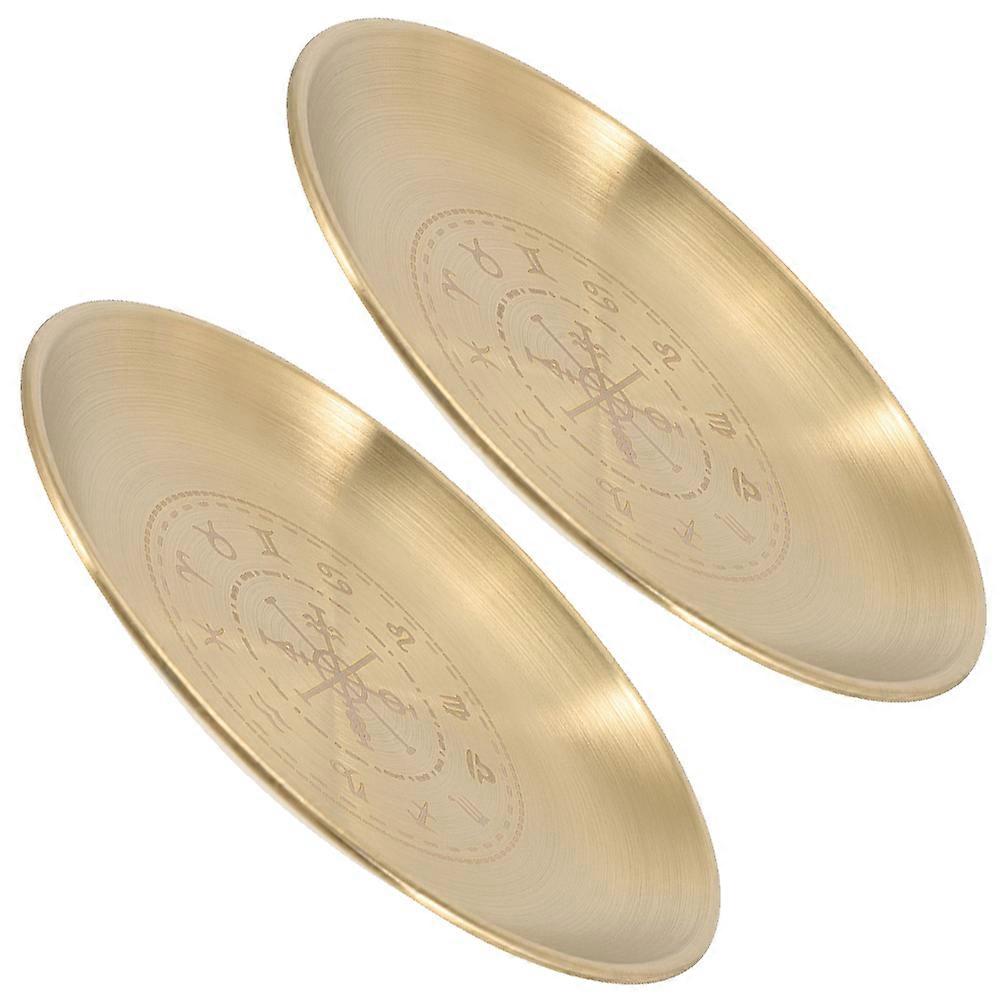 Decorative Jewelry Platter Witch Altar Tray Multi Copper for Organizing 2Pcs
