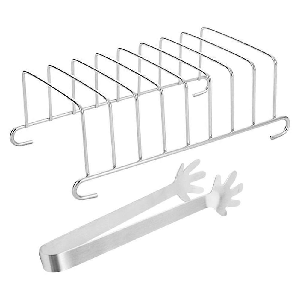 1 Set Multi Functional Air Fryer Rack Set For Home Use Includes Toast Rack And Food Clip Durable And Reusable And Carry For Air Fryer And Bread Toaste