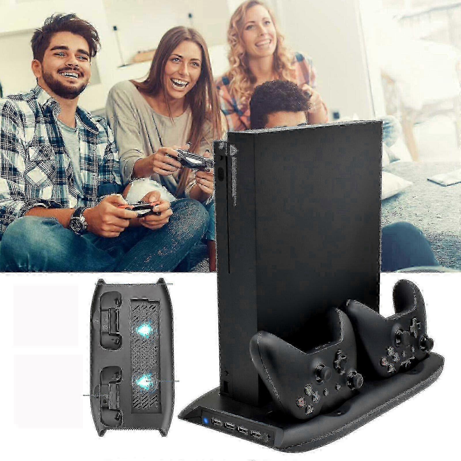 Xbox One X Dual Controller Charger Station Vertical Stand Cooling Fan miao7
