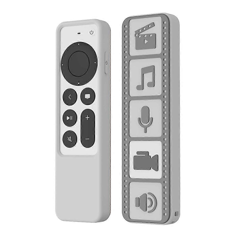 Remote Protective Shockproof Case For Apple TV 4K 2021 (Gray White)