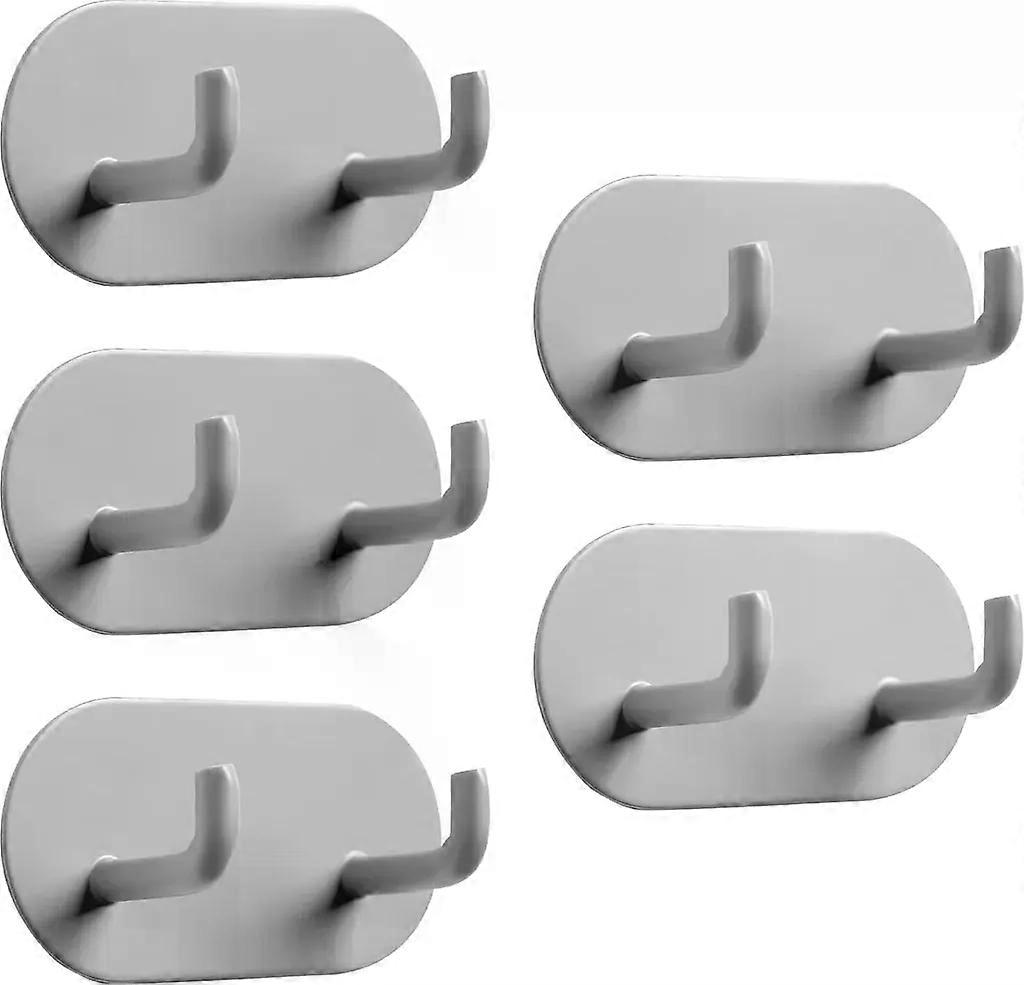 Towel holder without drilling, 5pcs adhesive hooks extra strong rust-proof