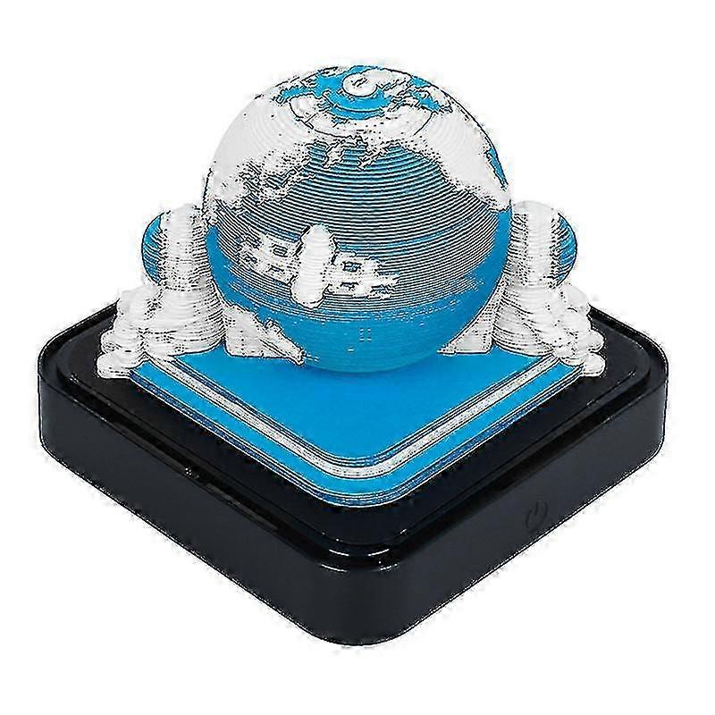 Desk Calendar With Led Lights, 2024 Calendar Memo Pad, Creative Desk Calendar Diy Notes Notepad, 3d Art Calendar Paper Carving