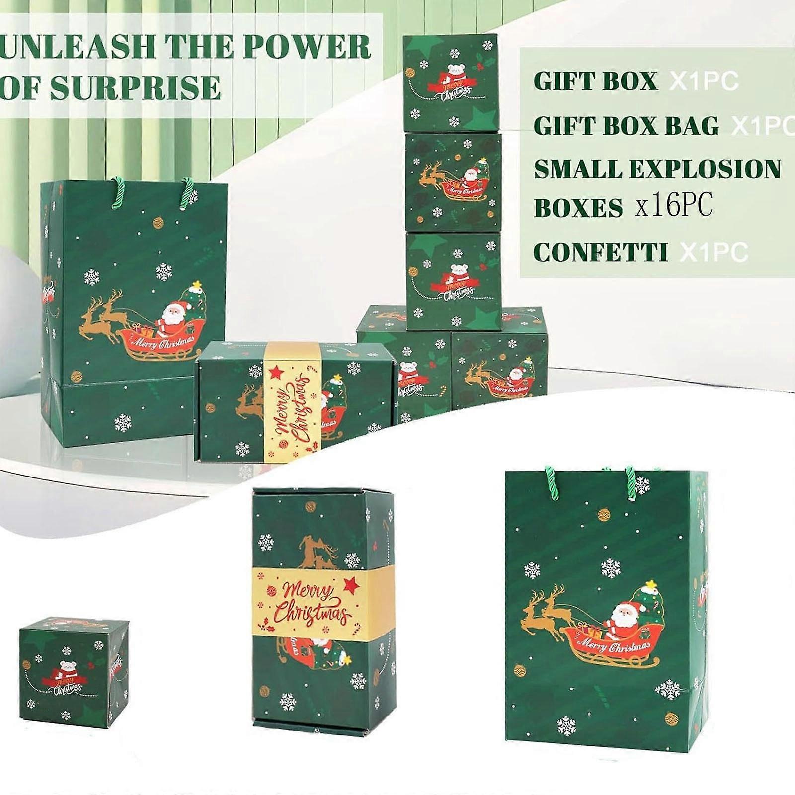 Surprise Box Gift Box for Money, Explosion Pop Up Christmas Card with Confetti, Compatible with Red Envelope, Bouncing Romantic Gift Box