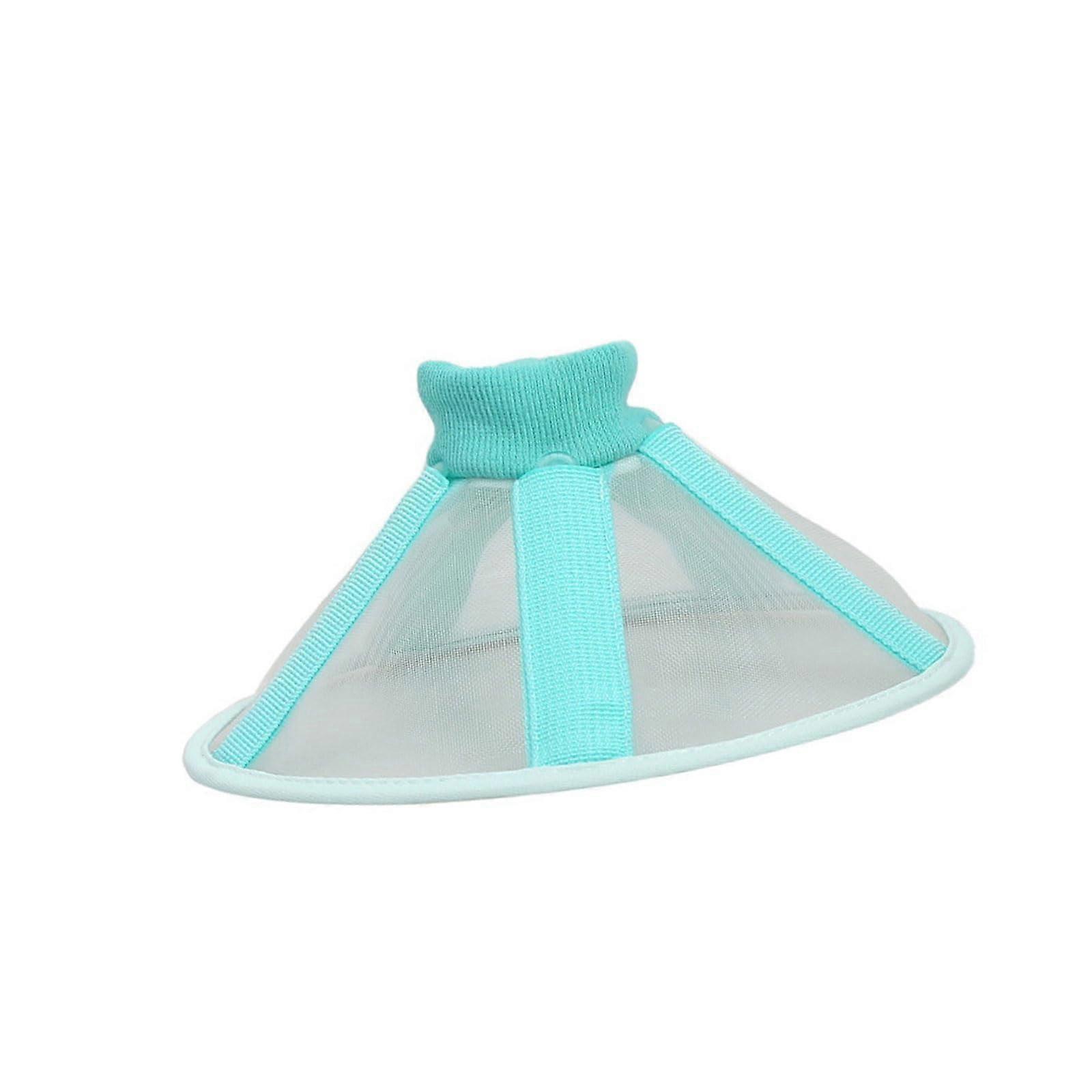Lightweight Net Pet Cone Collar Stop Licking Wounds Adjustable Neck Size PostOp Recovery For Dogs And Cats Blue M