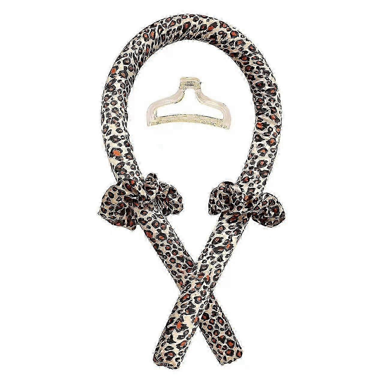 عقال بكرو عيار حراري ، طقم ساتان طوال الليل للشعر بدون تجعيد حراري ، بكرة موجة ، ليوبارد ، عبوة من 1