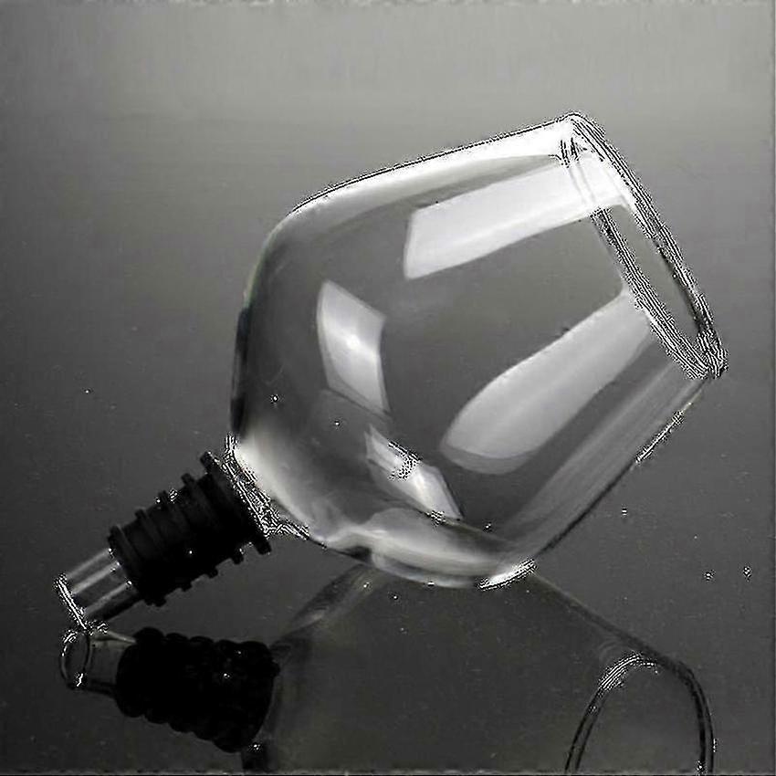 Lead Free Glass Wine Stopper with Stemless Drinking Cup