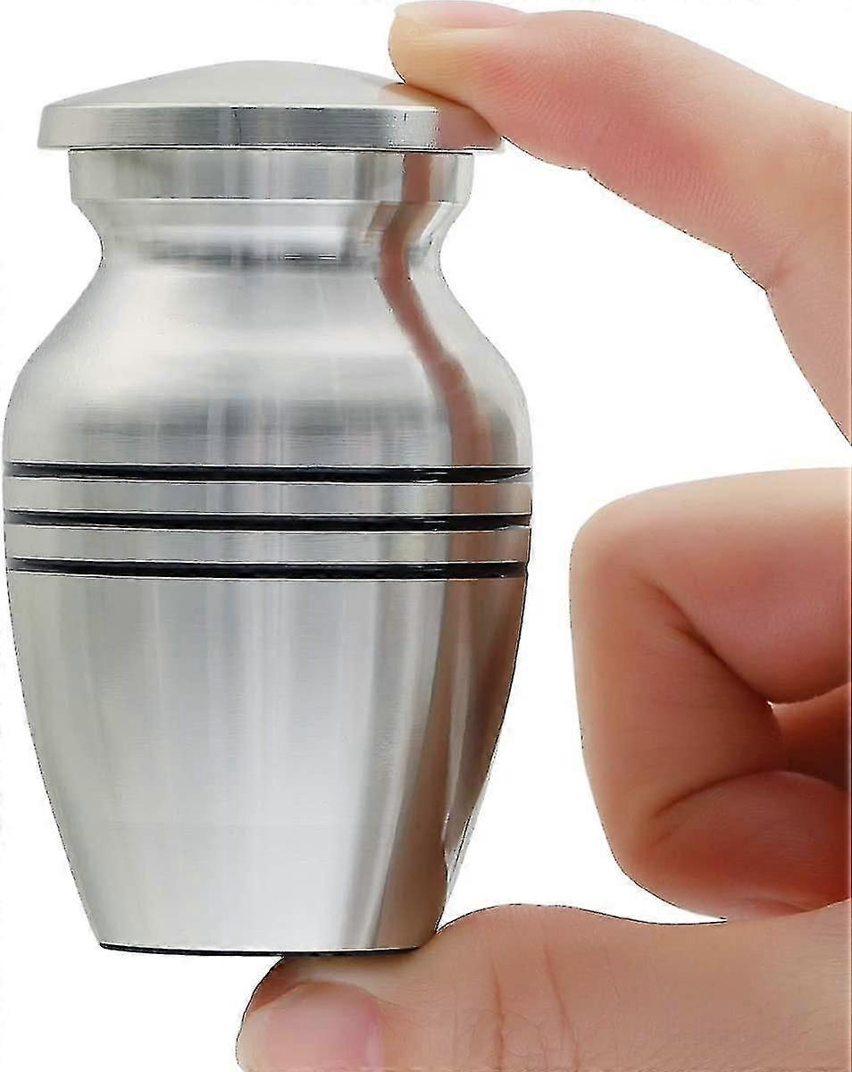 جرة تذكار صغيرة للرماد البشري أو رماد الحيوانات الأليفة ، جرة حرق الجثث المعدنية الصلبة ، جرة جنازة صغيرة C