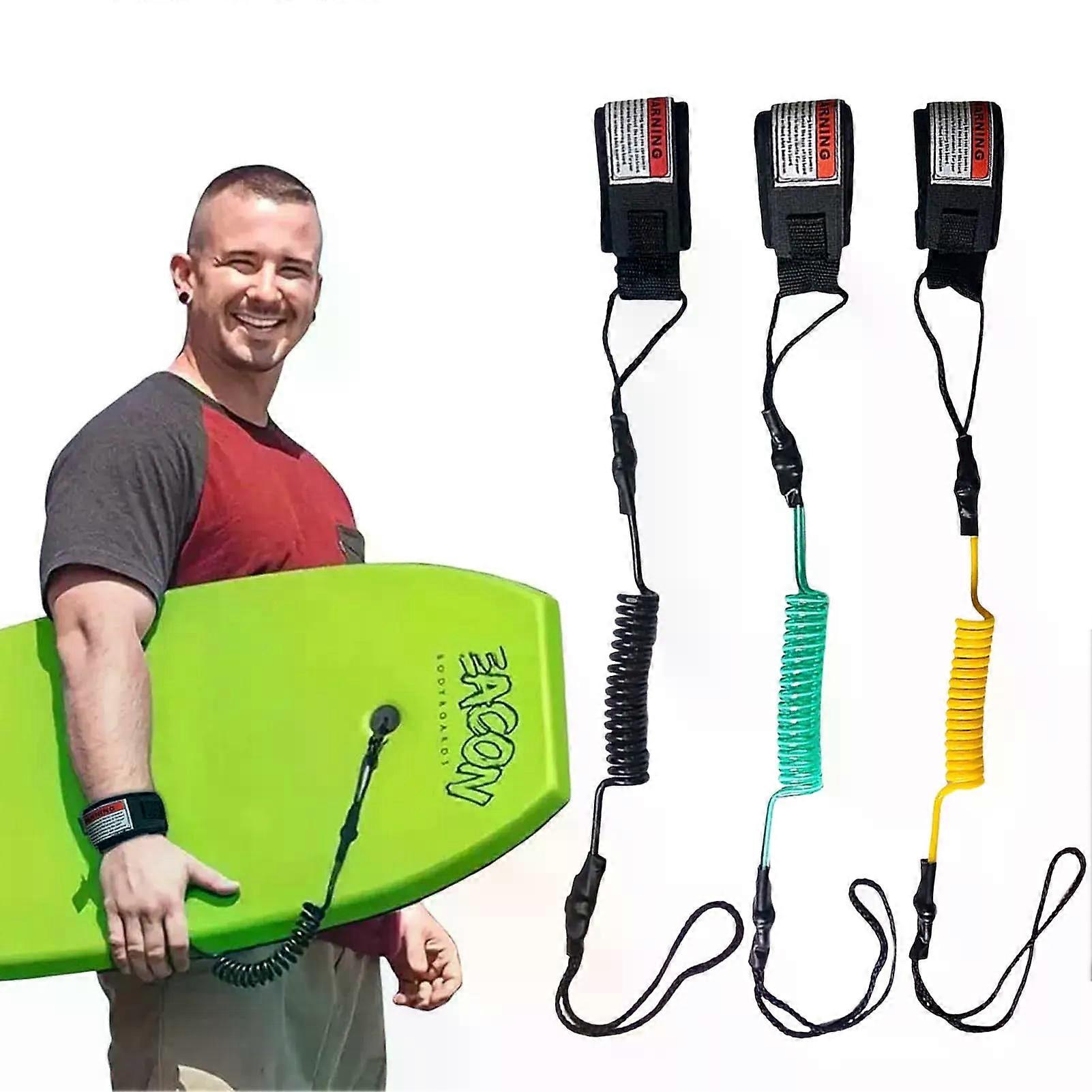 1Pcs New Hot Surf Leash Safety Hand Rope Hook and Single-Wrap Strap Coiled Bodyboarding Leash Suitable for Small to Medium Waves