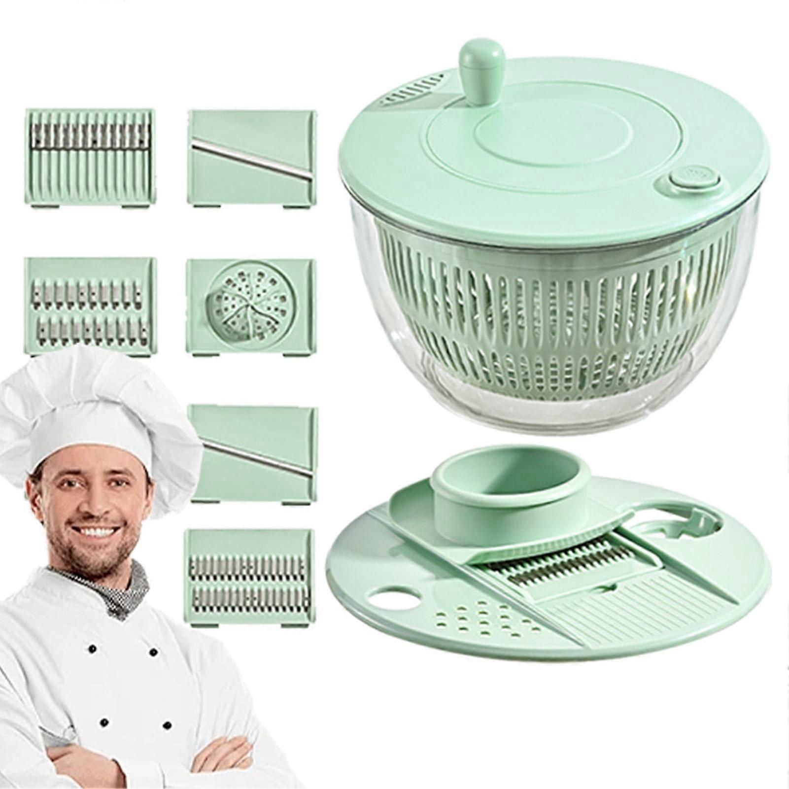Pump Salad Spinner Multifunctional Vegetable Dryer Cutter For Romaine Lettuce Effortless Drying