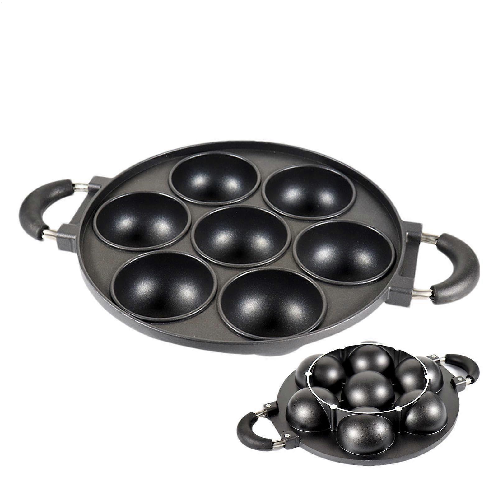 Muffin Pan 7Cup Large Round Pan With PreInstalled Cast Iron Pan NonStick Cookware For Biscuits Muffins Cakes