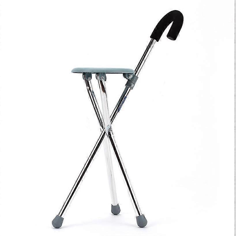 Portable 2-in-1 Walking Cane with Seat Chair Tripod Tool