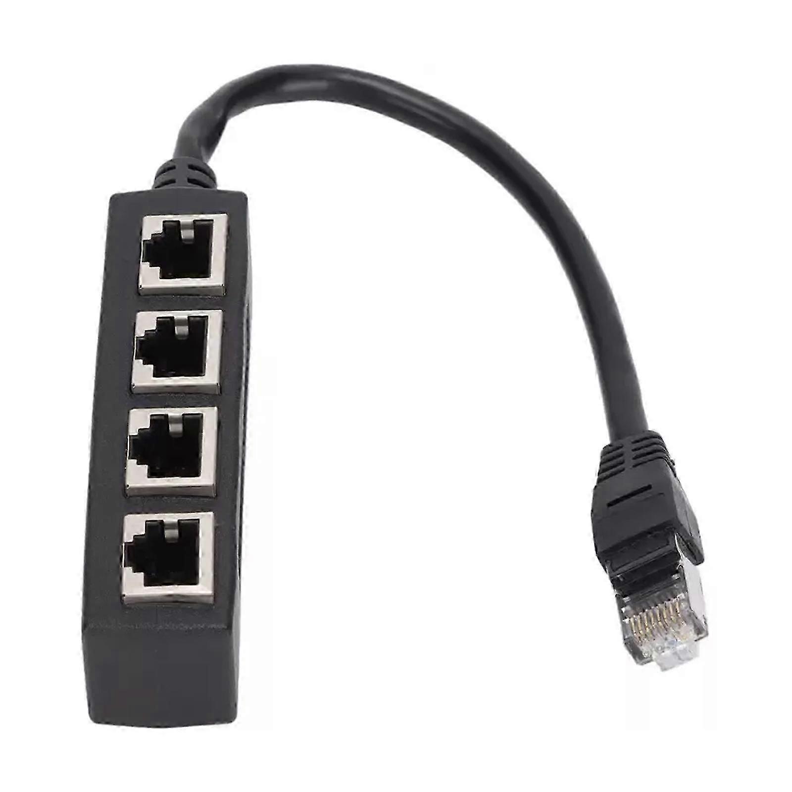 RJ45 Cable Splitter Ethernet Adapter 1 To 4 Port LAN Network Plug