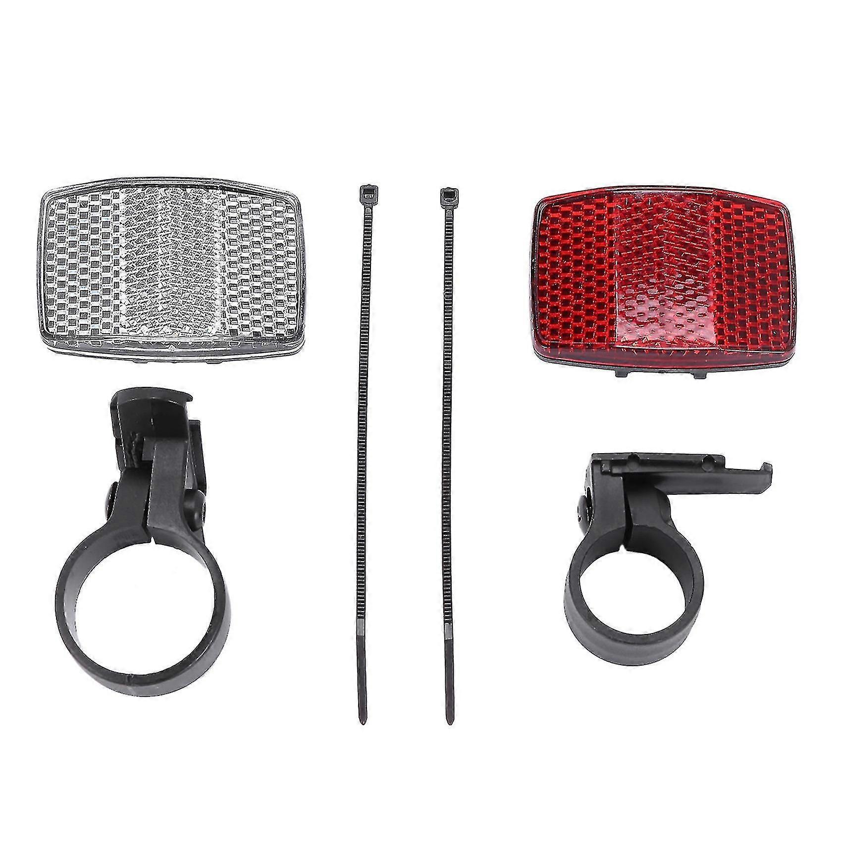 Ddyyhe 1 Pair Cycle Bicycle Bike Light Reflector Rear Front For Handlebar Saddle Bar