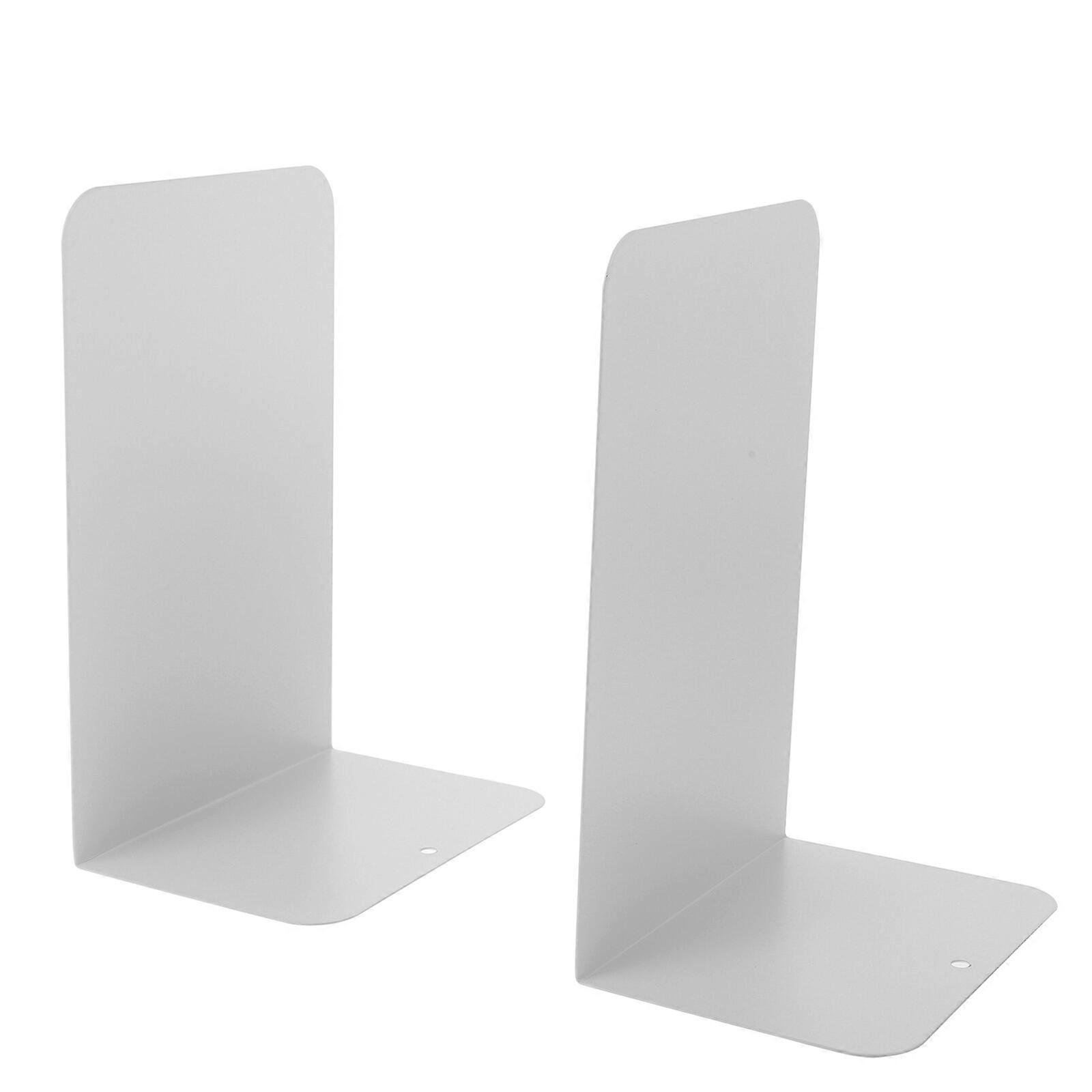2Pcs Simple Metal Book Ends Practical Bookend Desktop Book Organizer for Home