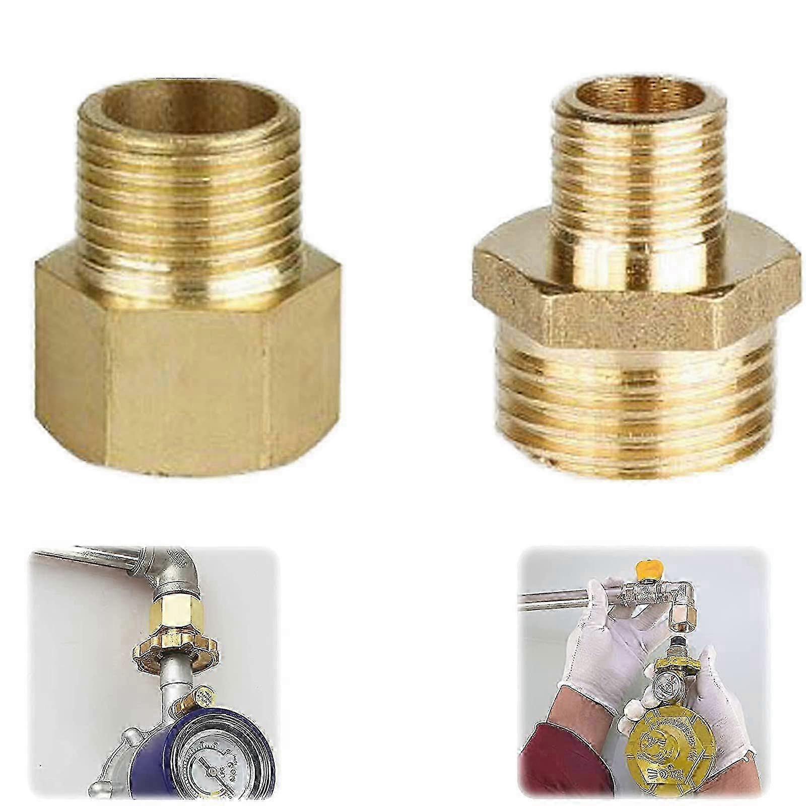 Gas Adapter Copper Gas Hose Adapter Gas Cylinder Connection Adapter Gas Adapter 1/2 to 1/4, 3/4 Connection Fitting