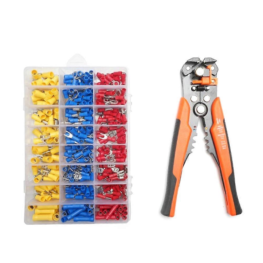 Wire Crimping Tool Set,Crimp Spade Terminal Assorted Electrical Wire Cable Connector Kit Crimp Spade Insulated Ring Fork