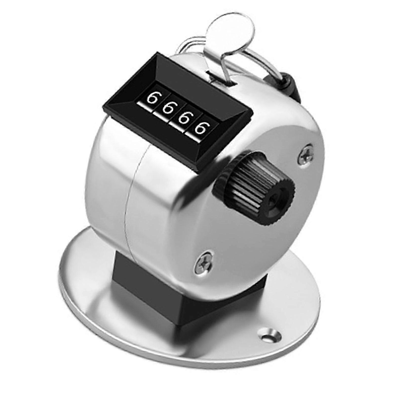 4-Digit Mechanical Manual Hand Tally Counter (0000-9999) with Thickened Metal Base