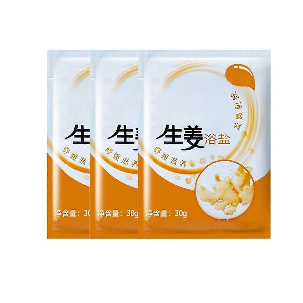 Ginger Bath Scrub Salts with Keratin for Deep Cleansing and Moisturizing Skin, Organic Shower Salt Set of 3