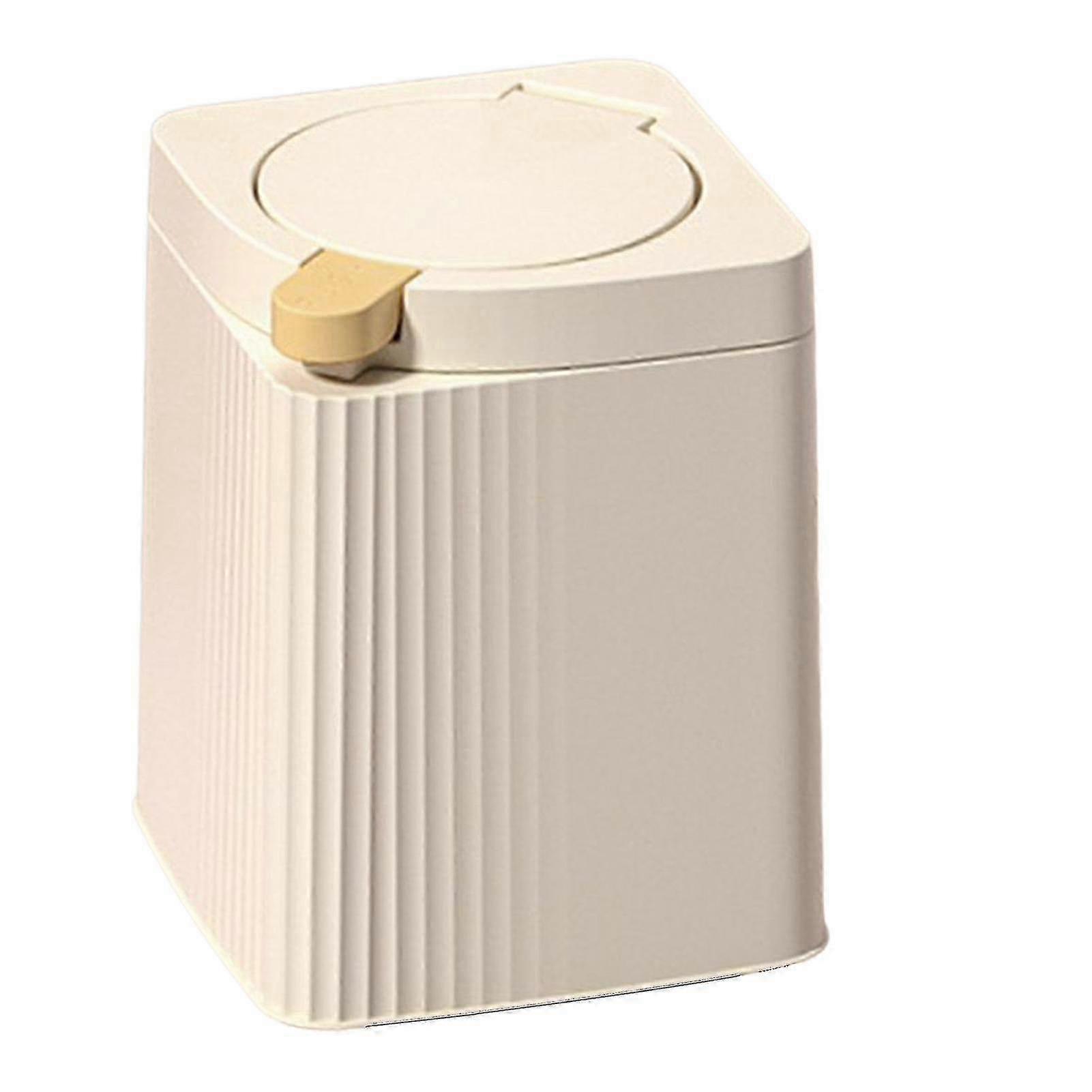 e Trash Can With Lid Press To Open Square Waste Basket Mini Trash Can For Desktop