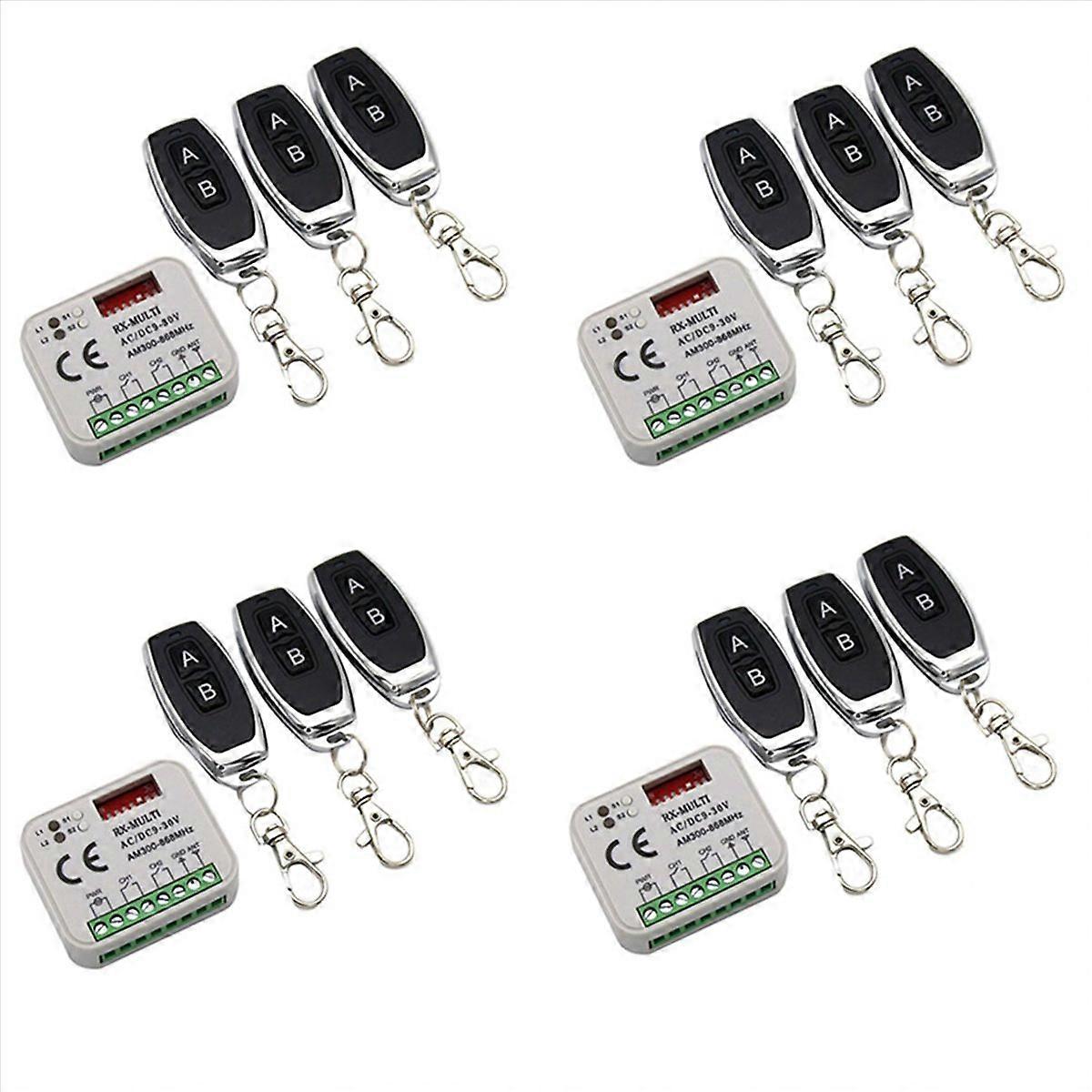 4X Garage Gate Remote Receiver 433 868MHz 300-900MHZ 9-30V Receiver with Remote Control