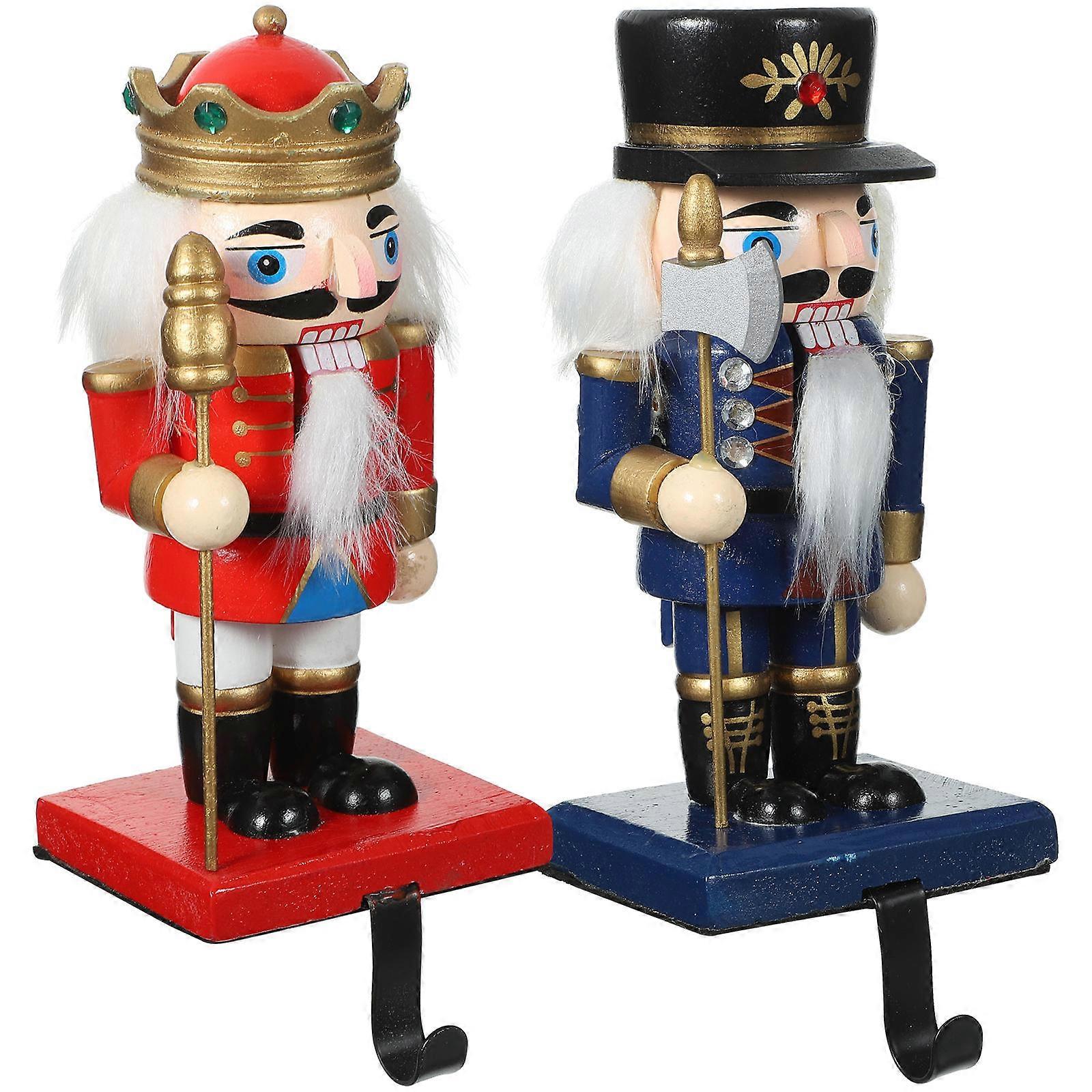 Christmas Nutcracker Stocking Hangers for Mantel Decoration 1Set Hook