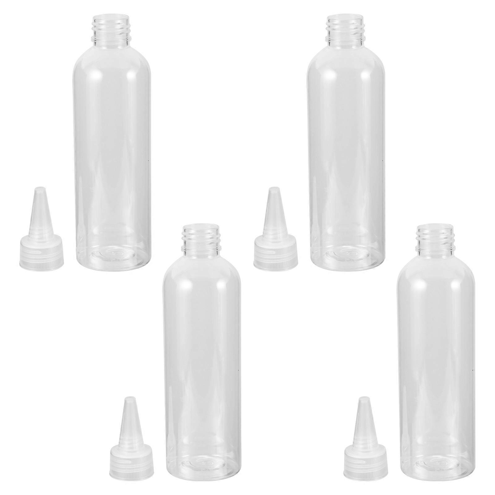 Transparent Plastic Bottles for Storage with Fine Tip 4Pcs Set