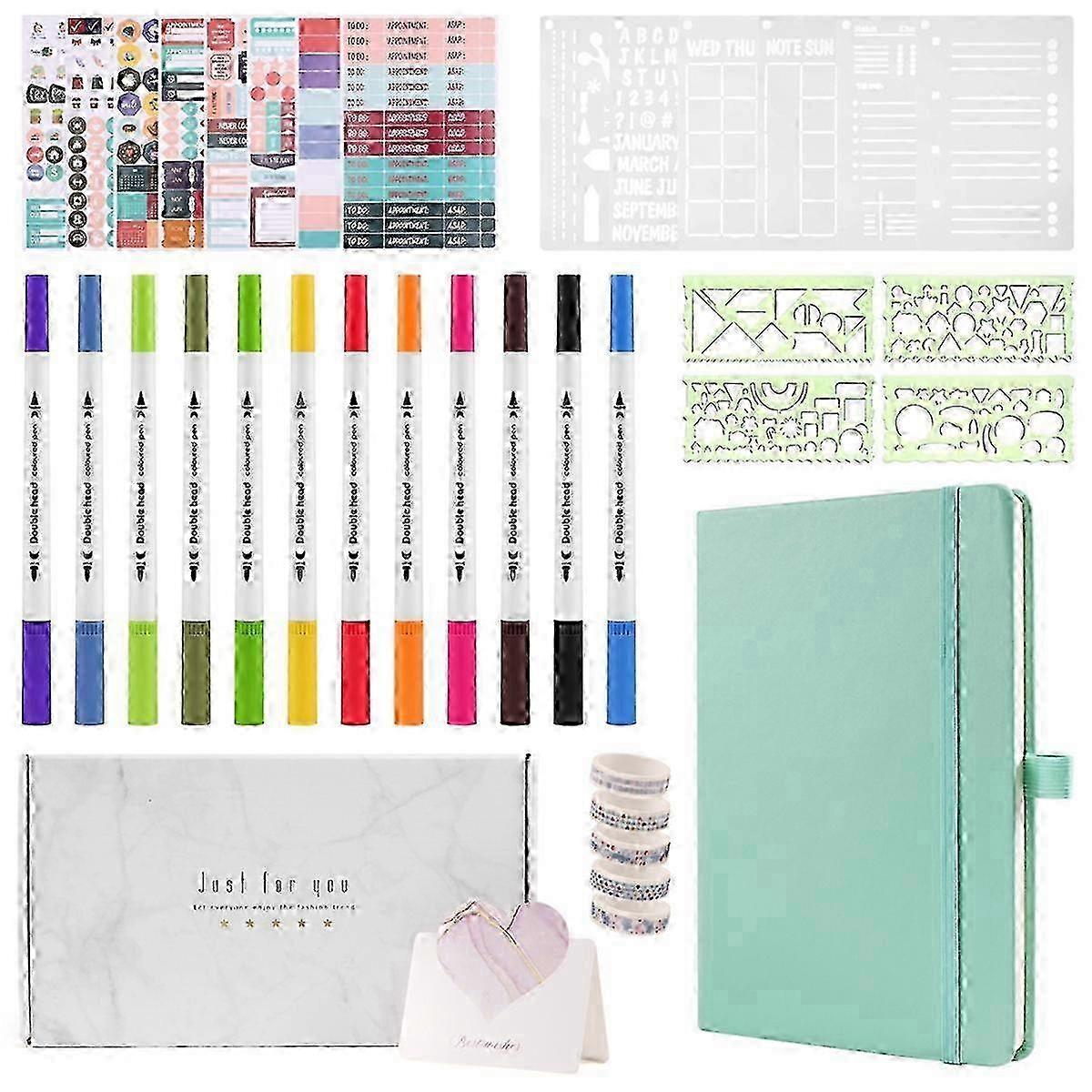 A5 Hardcover Dotted Journal with 184 Numbered Pages: Beginner Pin Journaling Kit