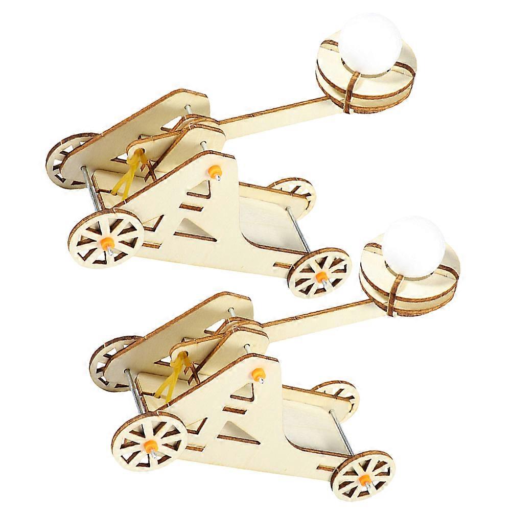 Catapult Kit Wooden Trebuchet Kit for Physics Experiment 2Sets Educational Toy