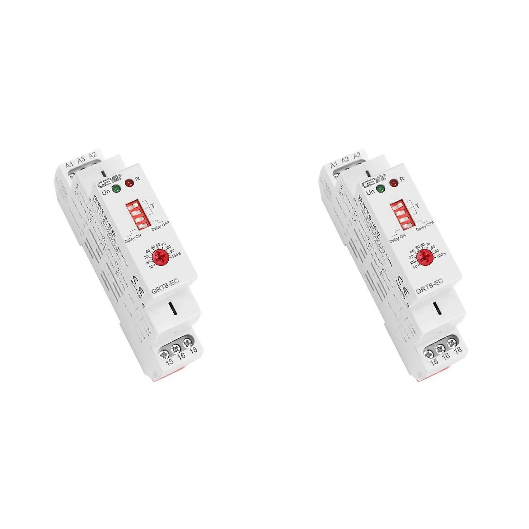 2X GEYA GRT8-EC 10A Dual Function Timer Relay on Delay or Off Delay Relay AC230V Time Relay