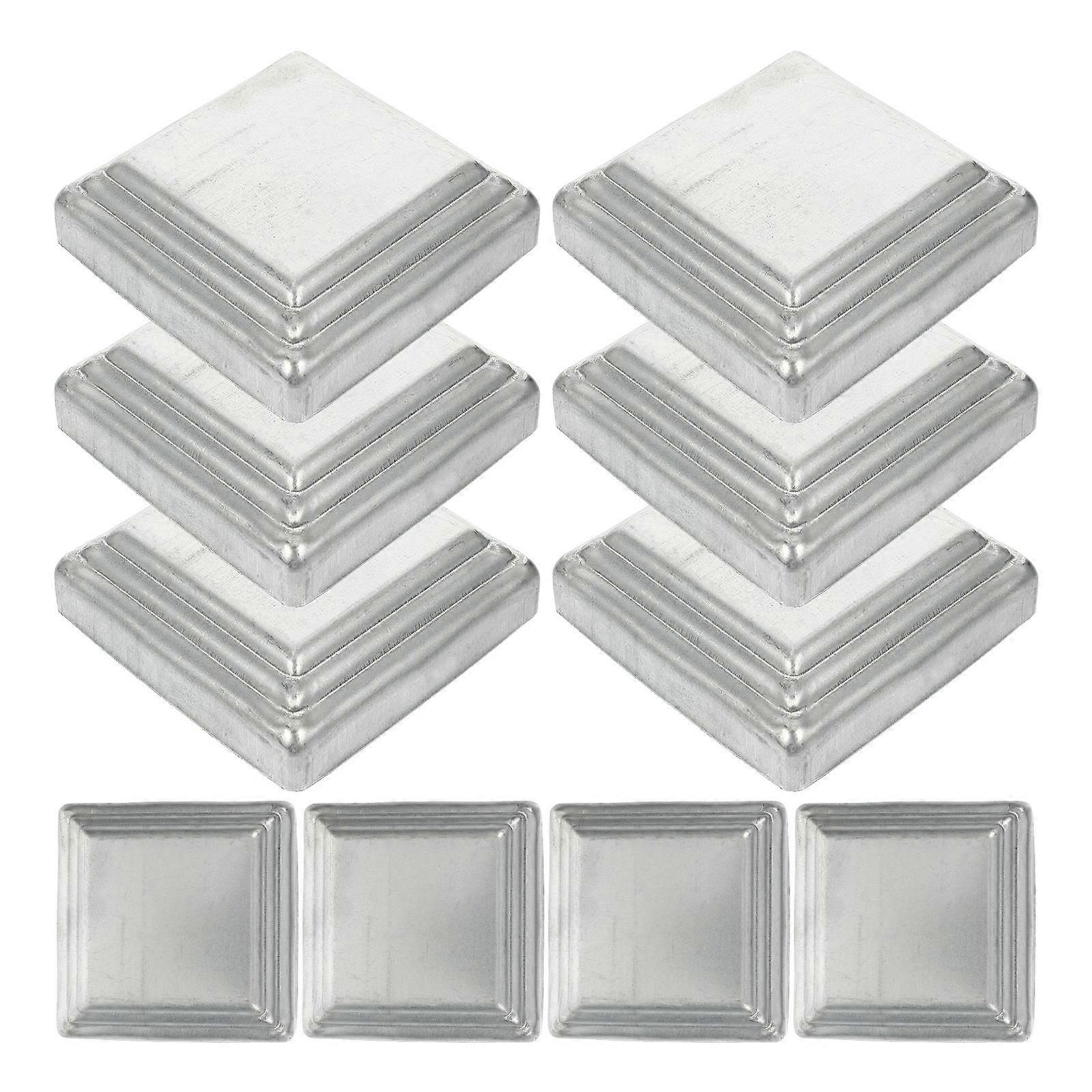 Square Post Cap for Guard Bar Made of Steel in Silver Color Suitable for Various Scenes 4.72x4.72x1.57In